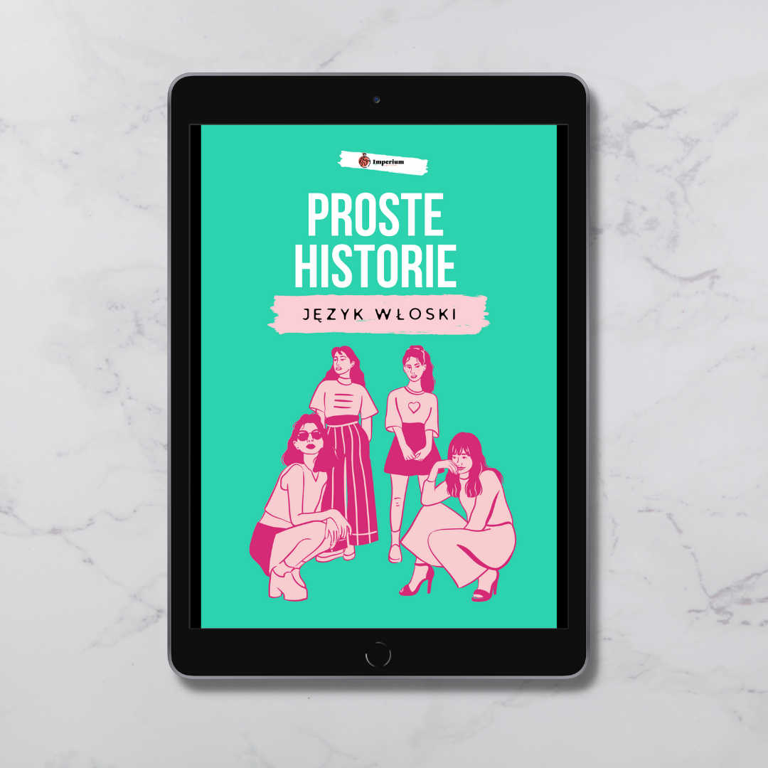 Okładka eBooka „Proste historie” – wariant język włoski – Imperium Języków