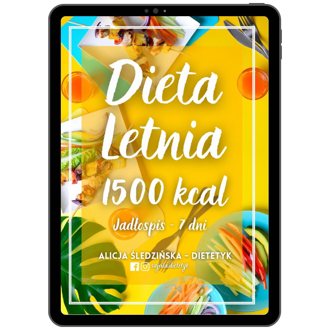 Okładka eBooka „Dieta letnia. Jadłospis – 7 dni” – Alicja Śledzińska – wariant 1500 kcal