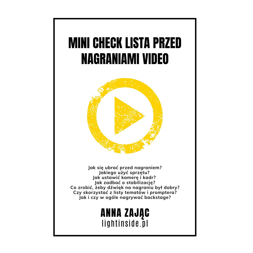 Mini check lista przed nagraniami video