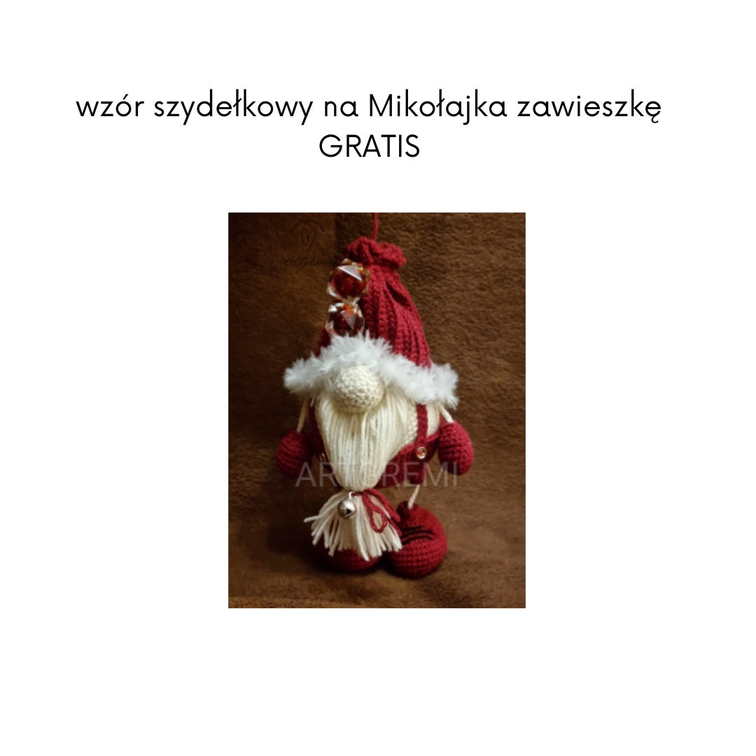 wzór szydełkowy na Mikołajka