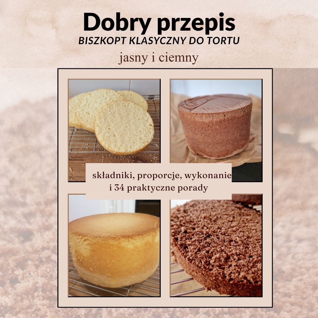 Biszkopt klasyczny do tortu, jasny i ciemny