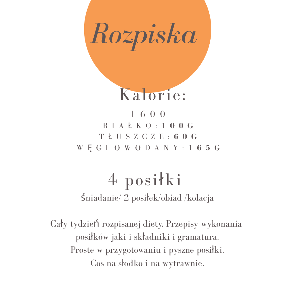 Jadłospis 1600 kcal