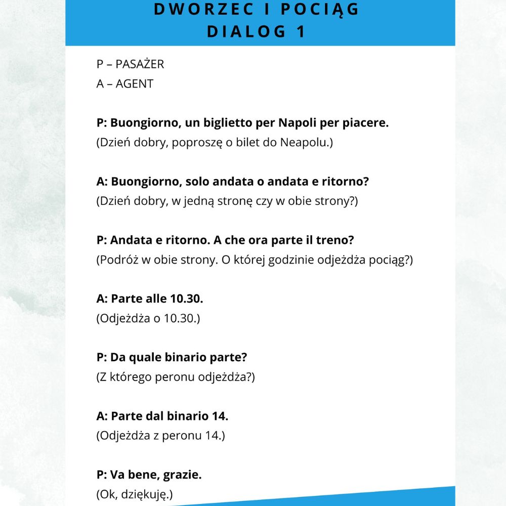 włoskie słówka – podróże