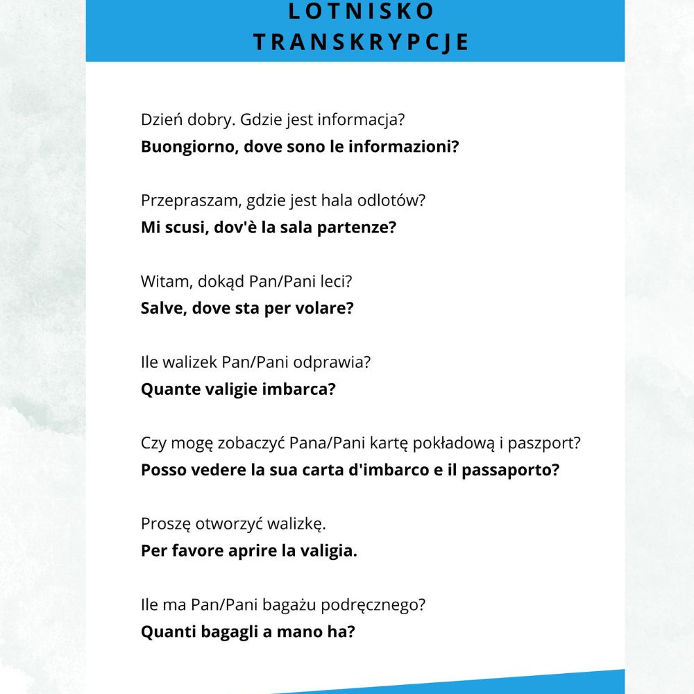włoskie słówka – podróże