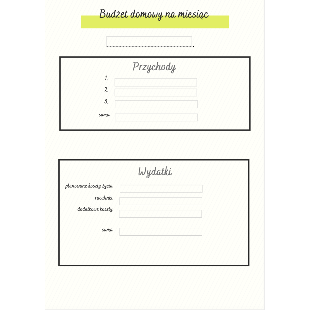 Planner budżetu