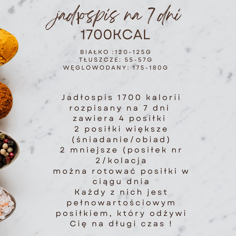 Redukcja 1700 kcal