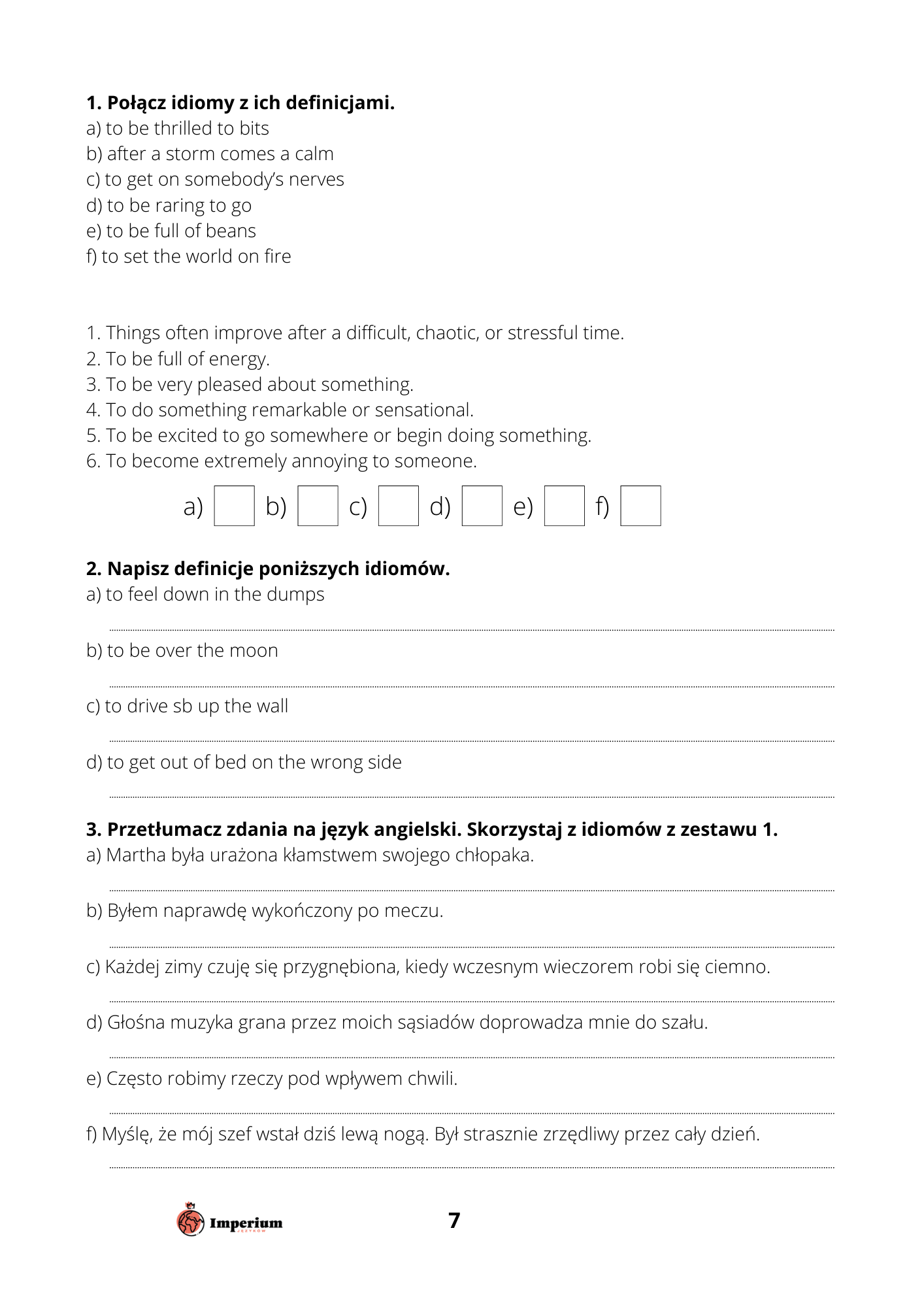 angielskie idiomy