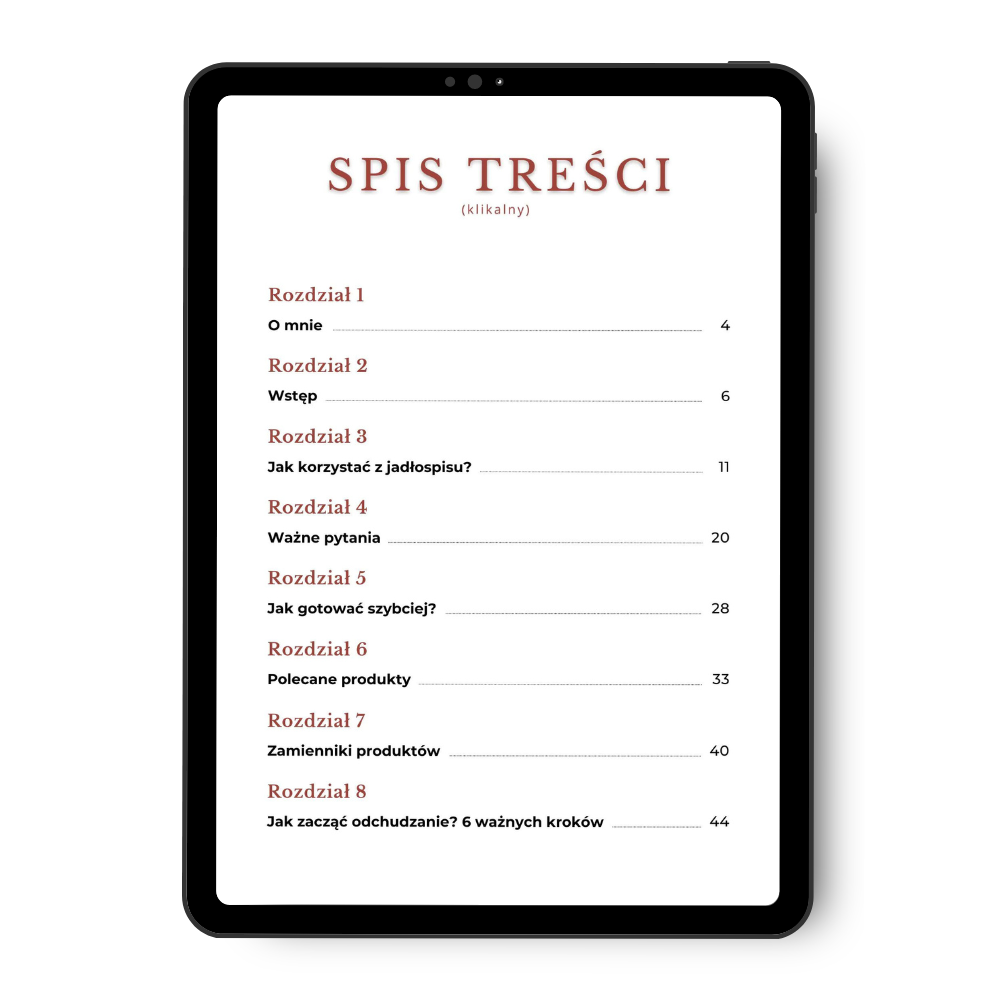 Szybka dieta 1600. Spis treści