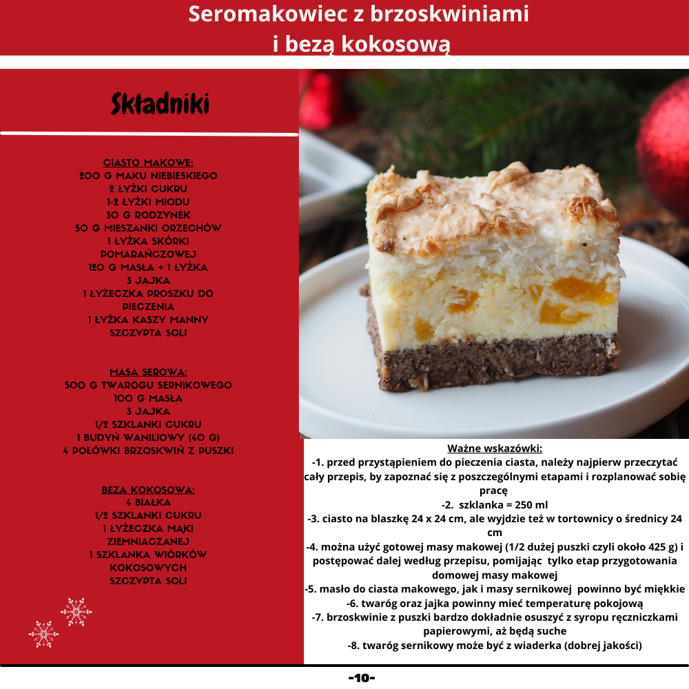 seromakowiec z brzoskwiniami
