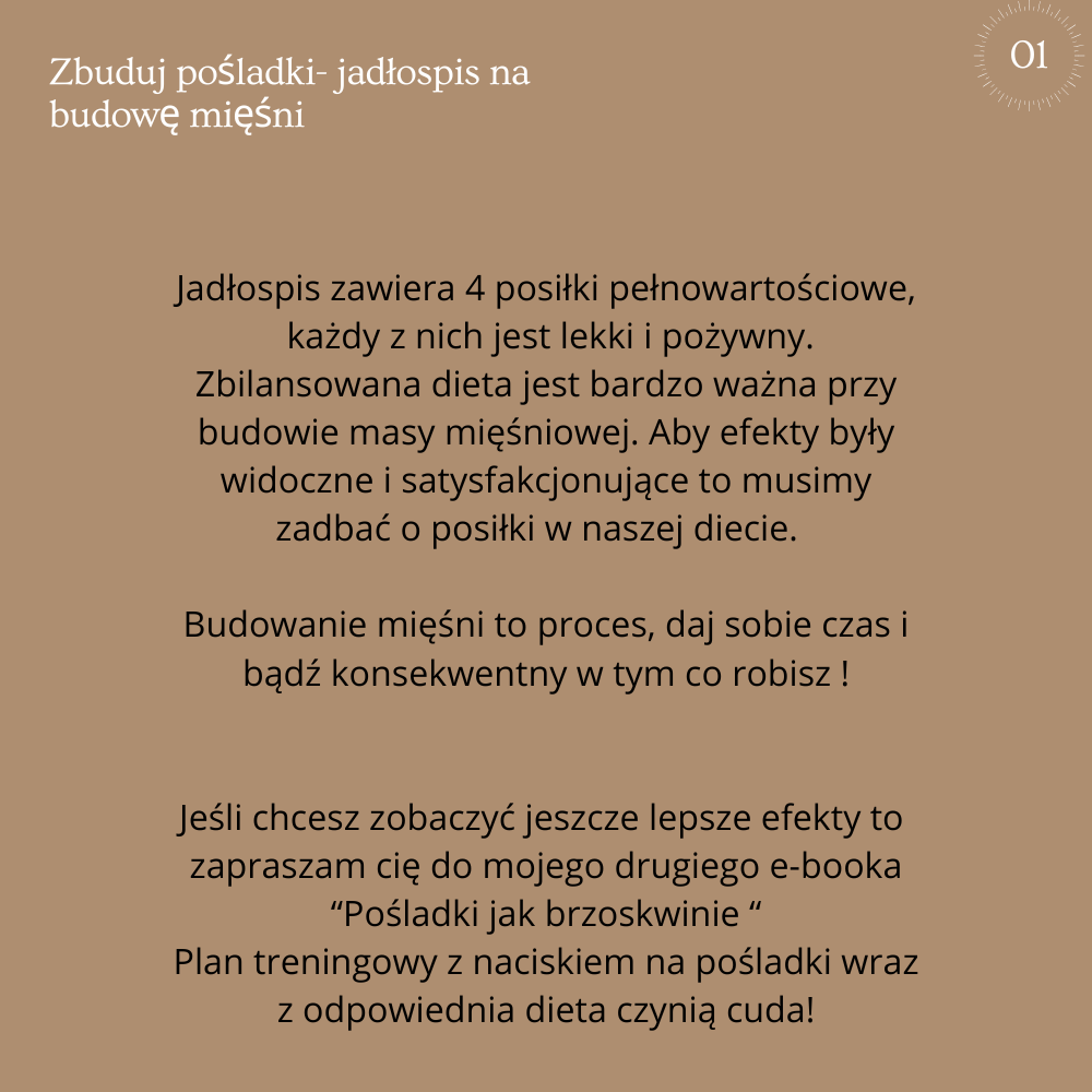 Zbuduj pośladki - jadłospis na masę mięśniową