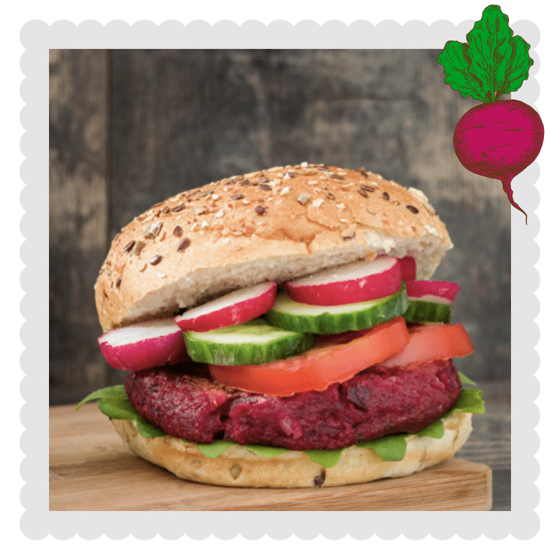 Burgery z buraka i kaszy jaglanej na grilla