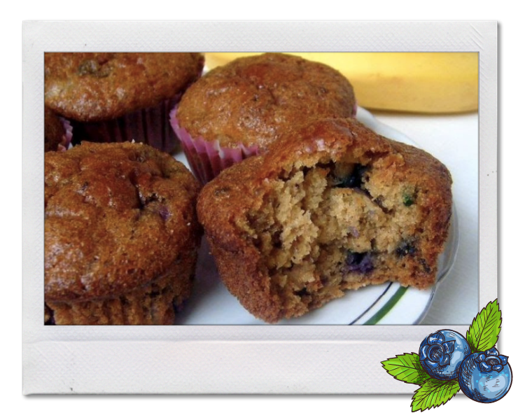 Muffiny bananowo-jagodowe
