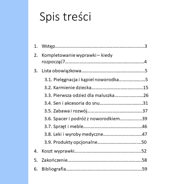 wyprawka dla noworodka