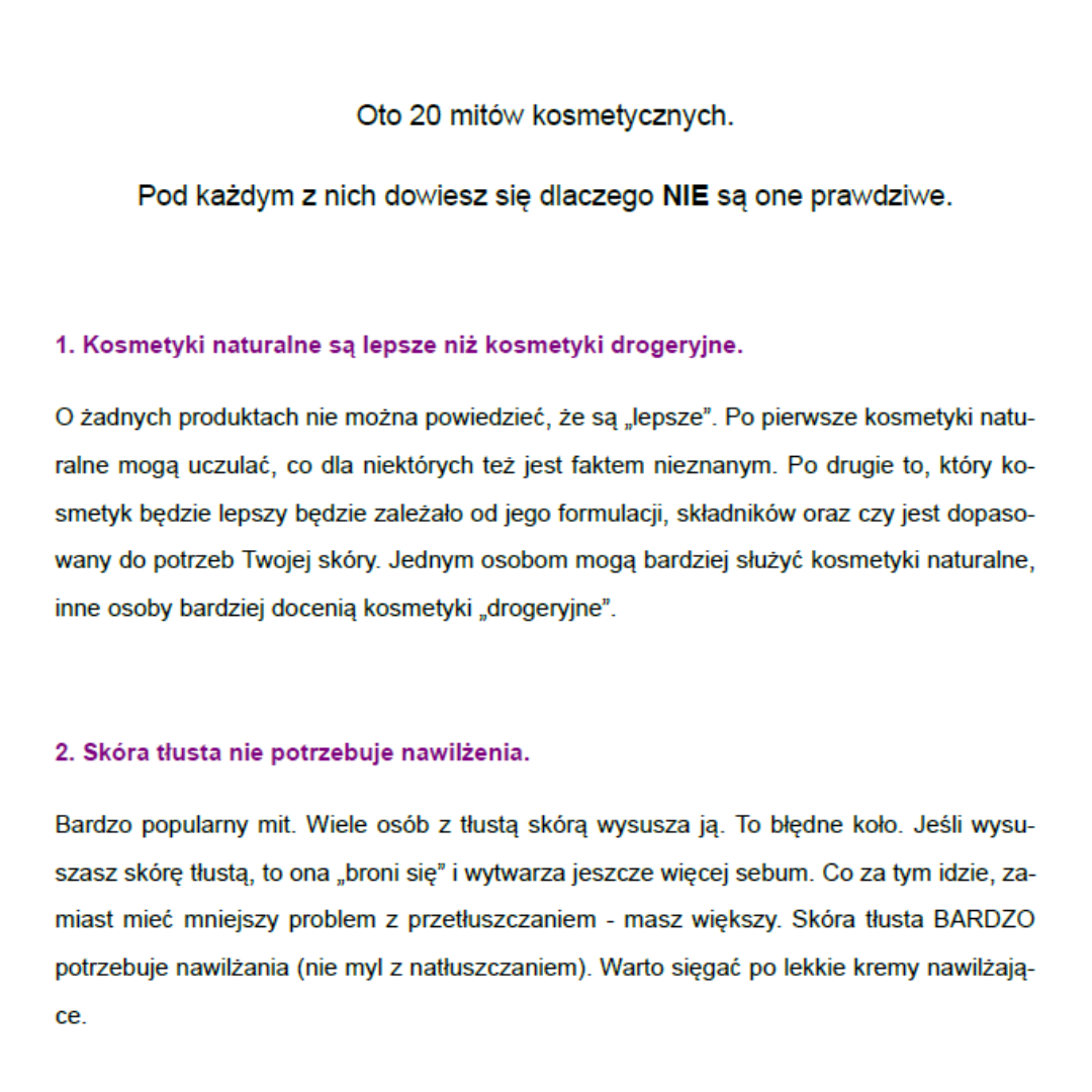 mity kosmetyczne