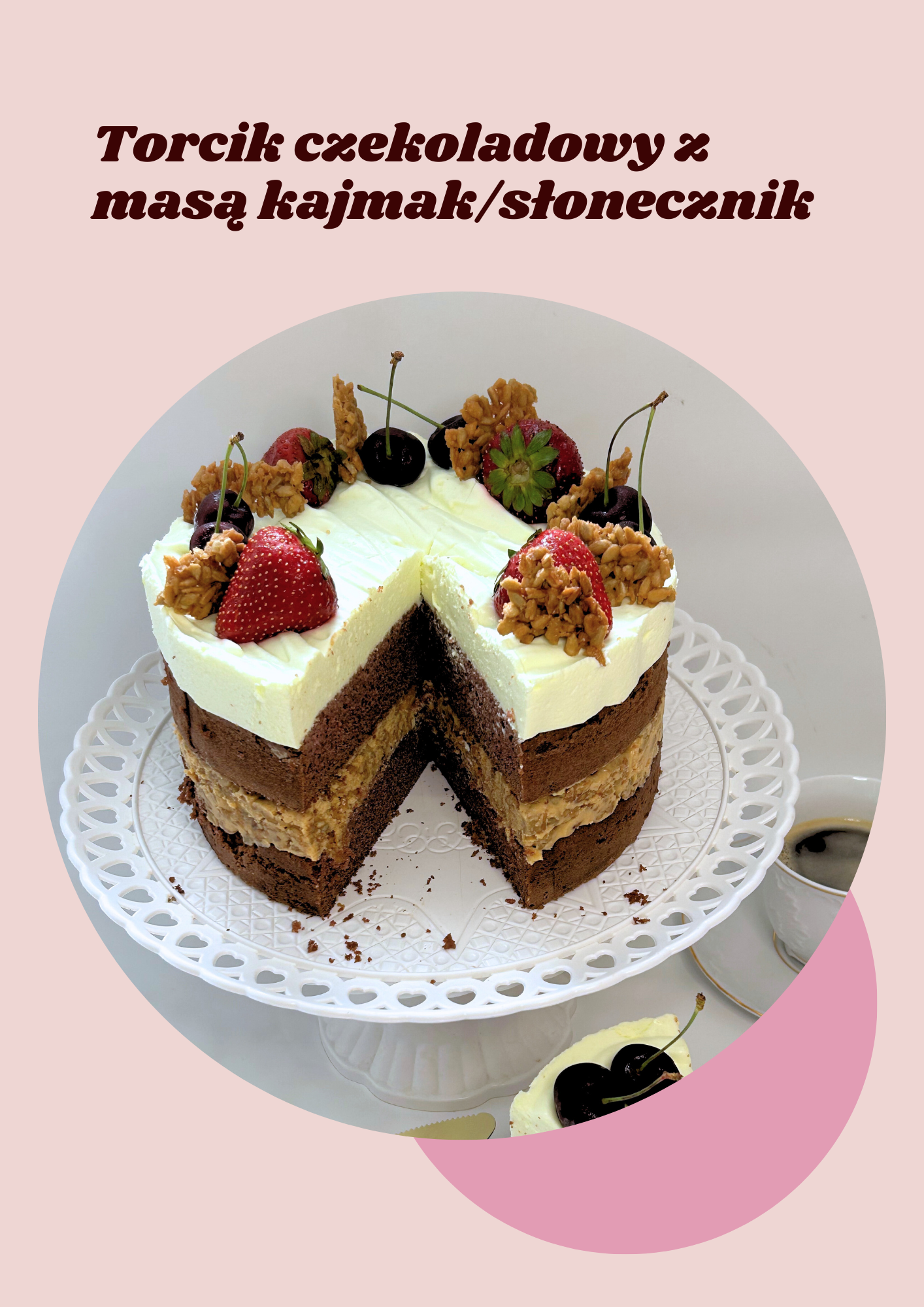 Torcik czekoladowy z masą kajmak_słonecznik