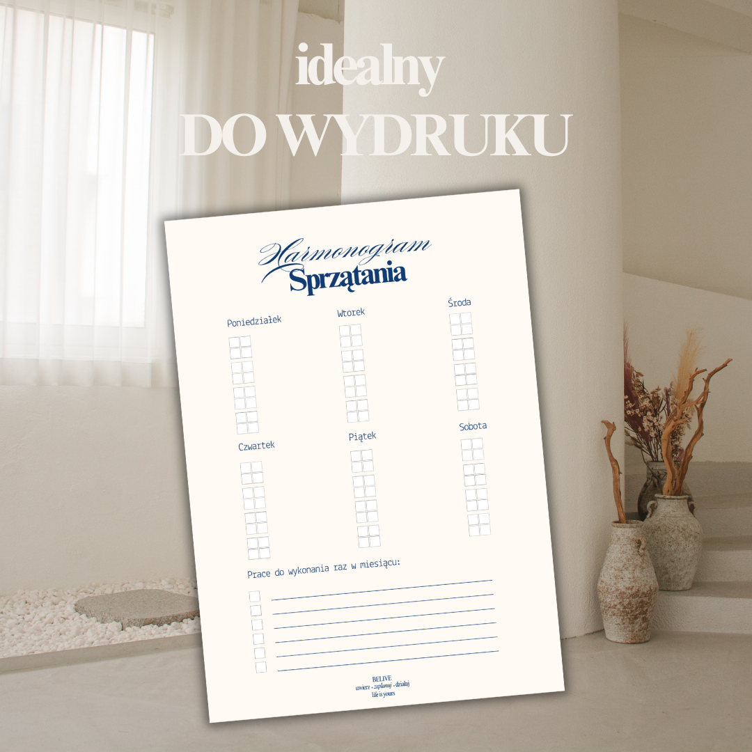 harmonogram sprzątania do wydruku
