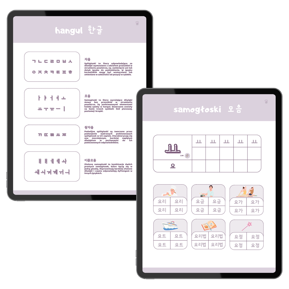Karty pracy – Alfabet hangul