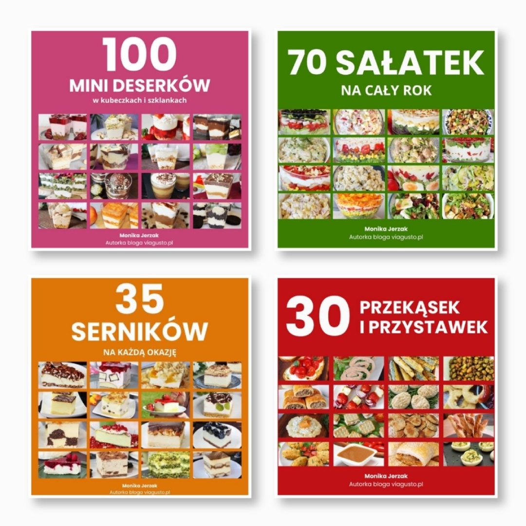 Pakiet: 70 sałatek na cały rok + 35 serników na każdą okazję + 30 przekąsek i przystawek + 100 mini deserków